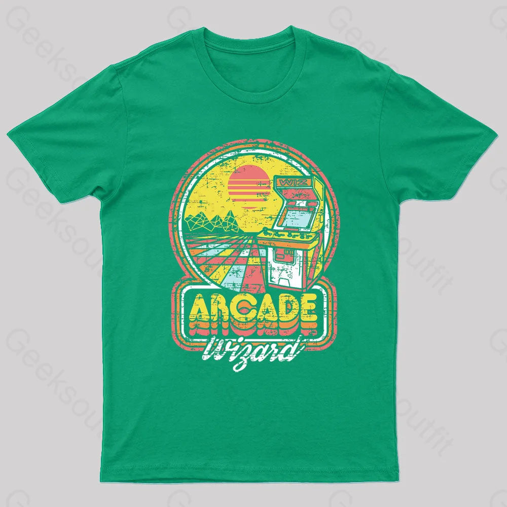 Arcade Wizard Geek T-Shirt Green / S