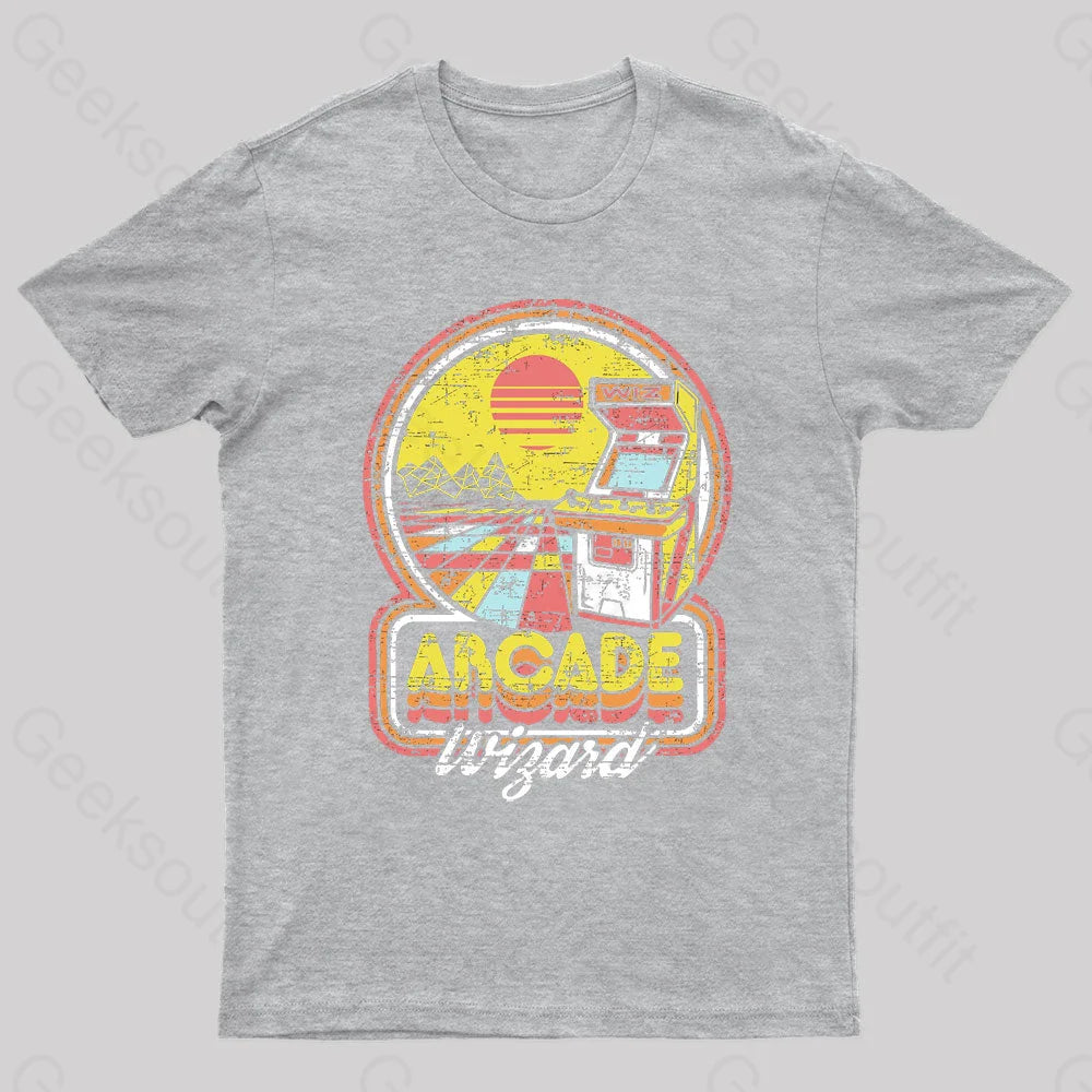 Arcade Wizard Geek T-Shirt Grey / S
