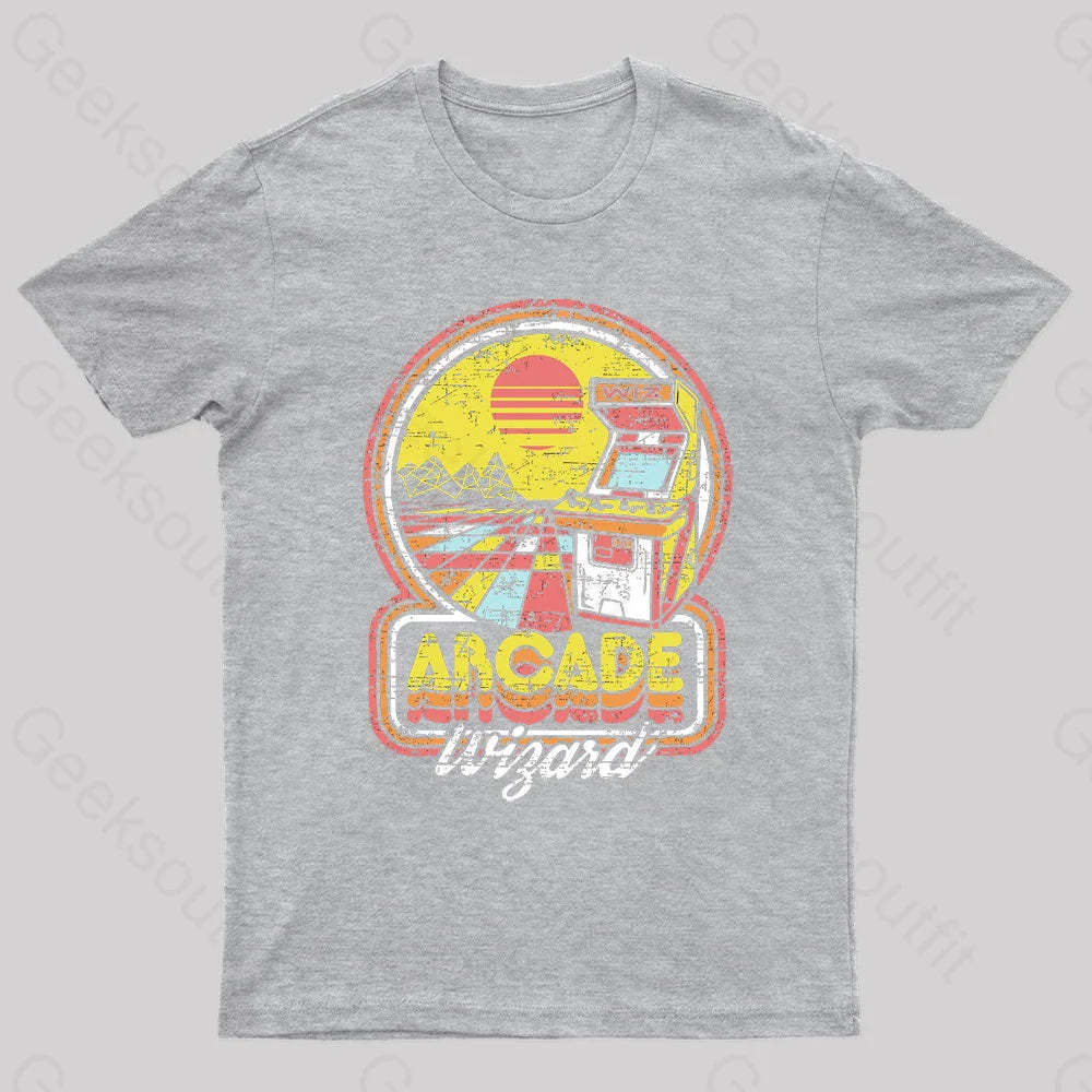 Arcade Wizard Geek T-Shirt Grey / S