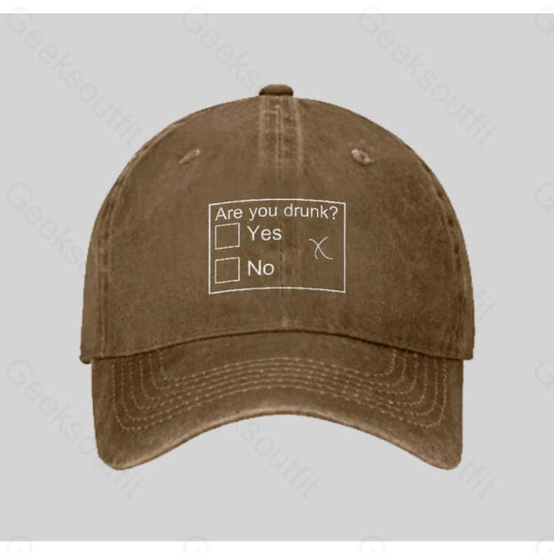 Are You Drunk Washed Vintage Baseball Cap Natural