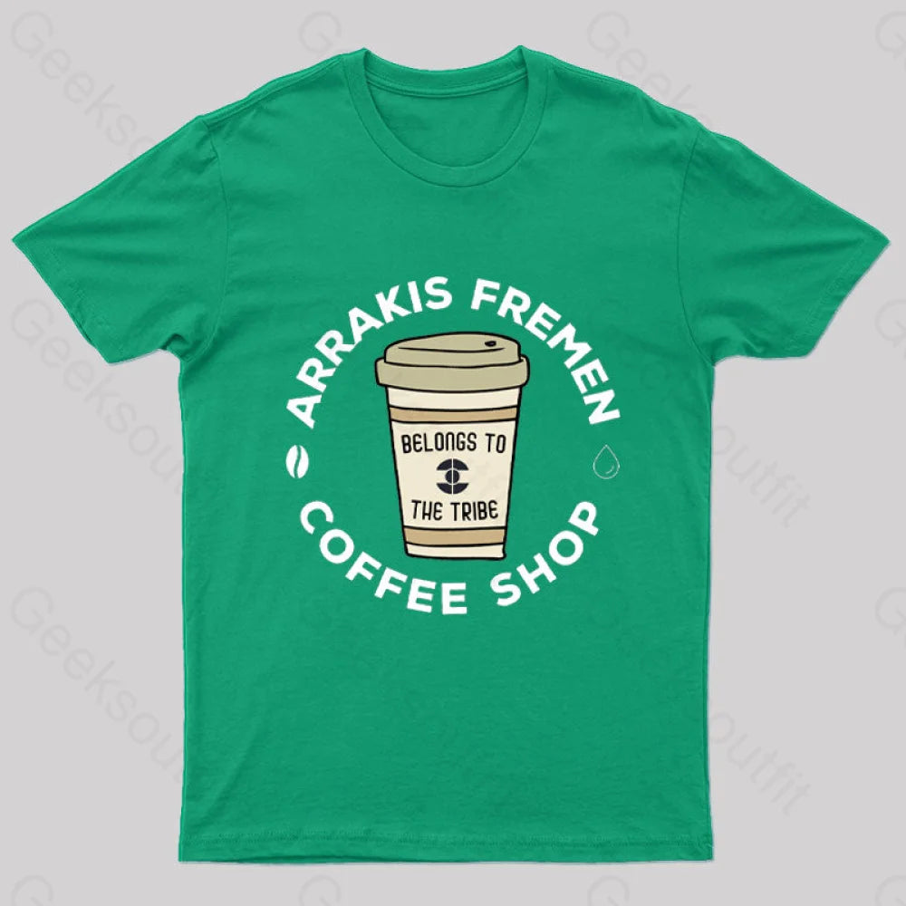 Arrakis Freman Coffee Shop Nerd T-Shirt Green / S