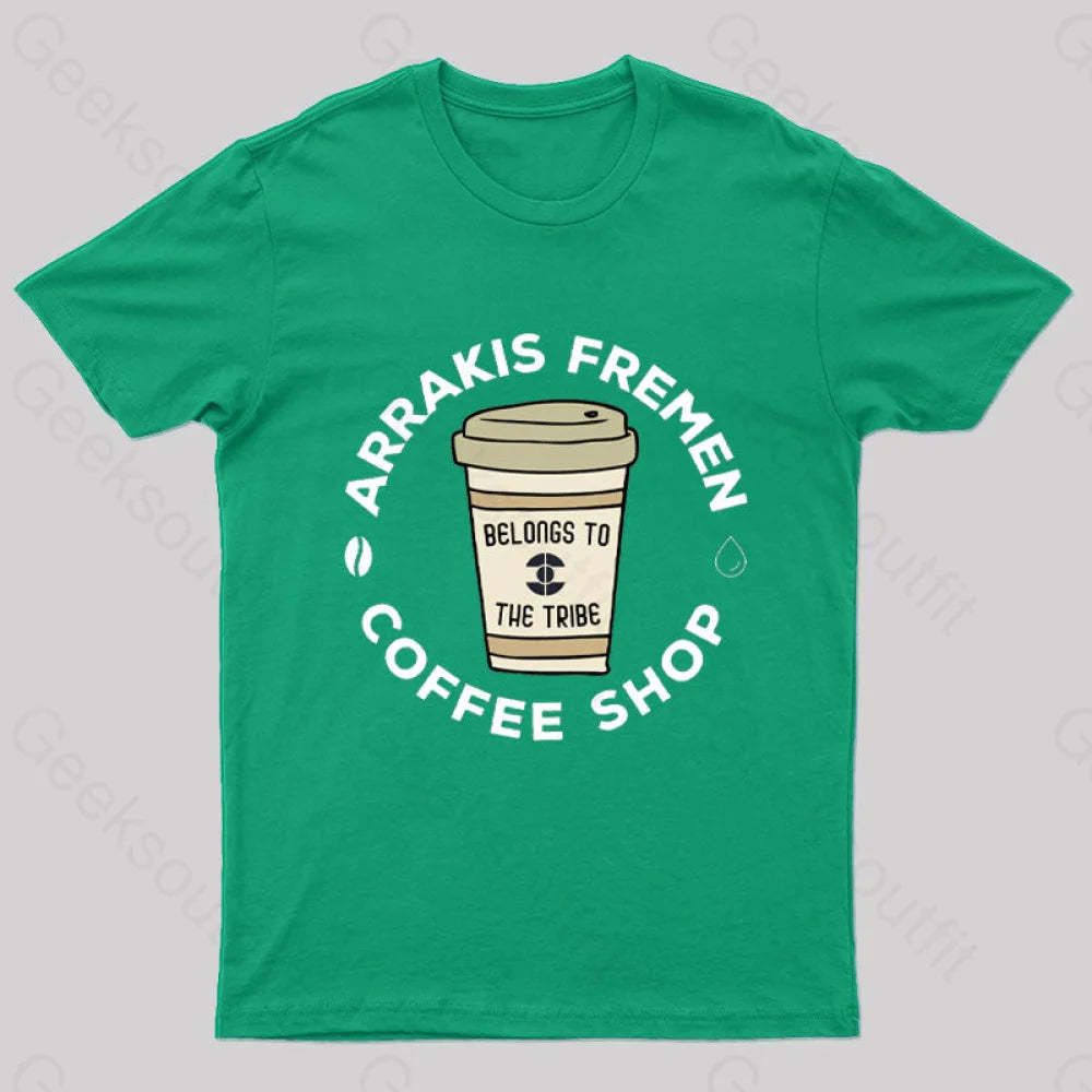 Arrakis Freman Coffee Shop Nerd T-Shirt Green / S