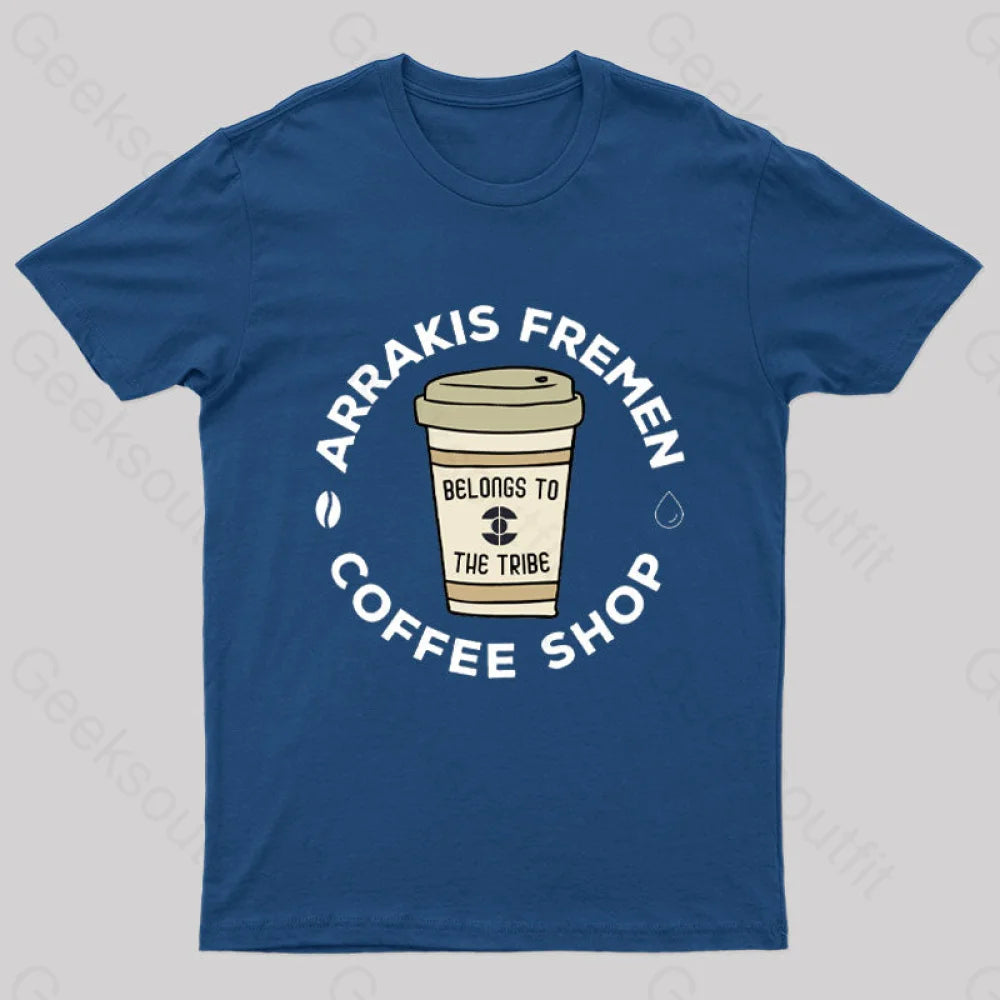 Arrakis Freman Coffee Shop Nerd T-Shirt Navy / S