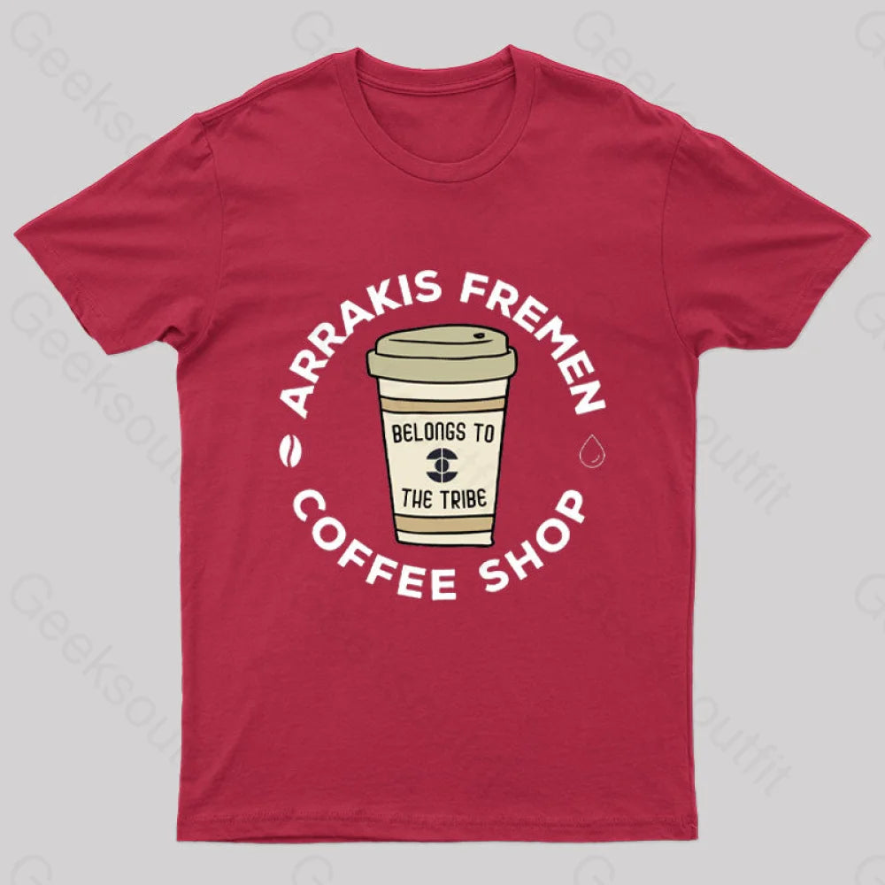 Arrakis Freman Coffee Shop Nerd T-Shirt Red / S