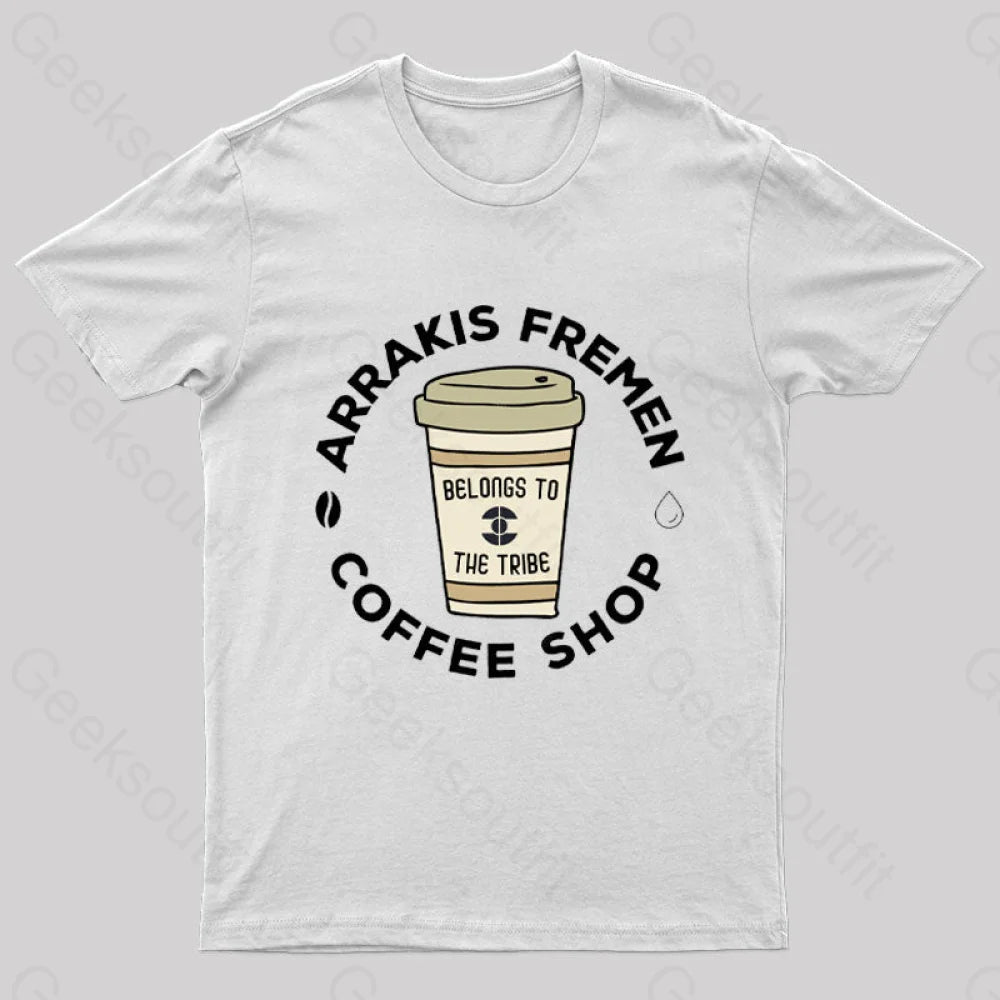 Arrakis Freman Coffee Shop Nerd T-Shirt White / S