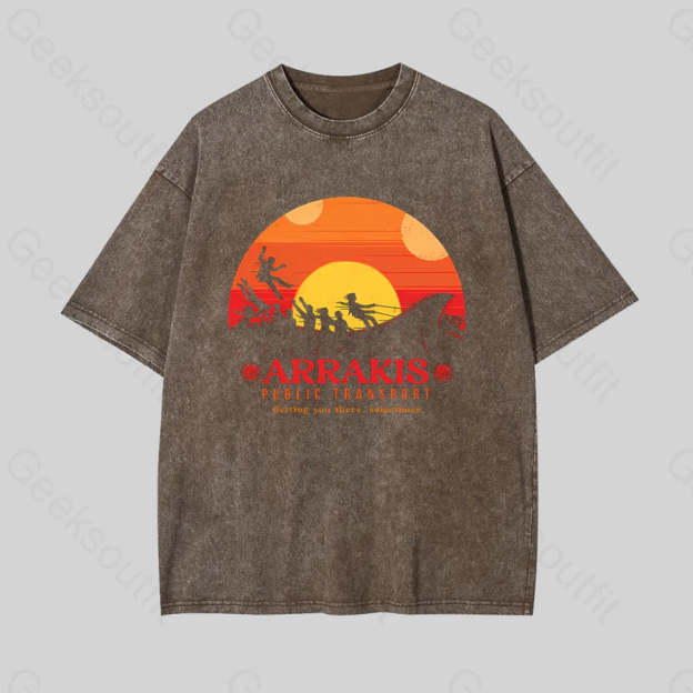 Arrakis Getting You There Sometimes Geek Washed T-Shirt Coffee / S