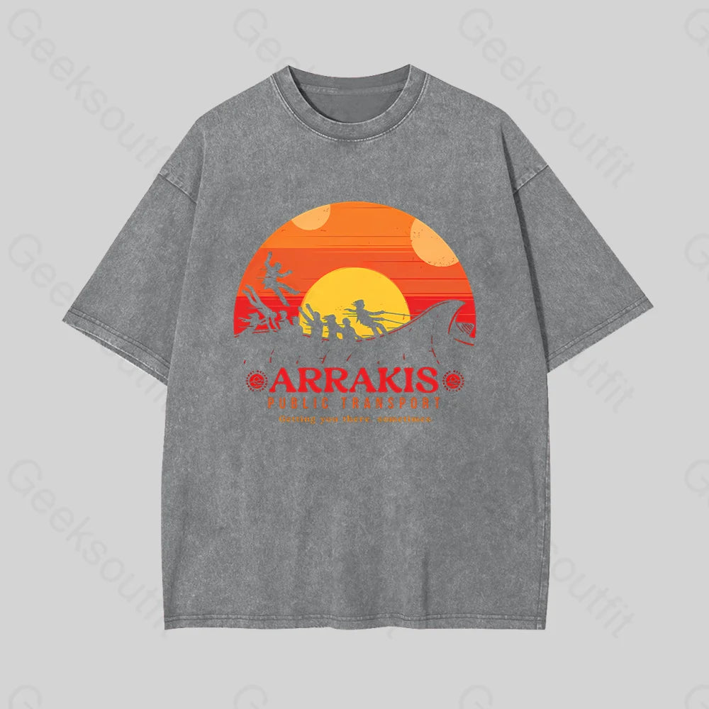 Arrakis Getting You There Sometimes Geek Washed T-Shirt Grey / S