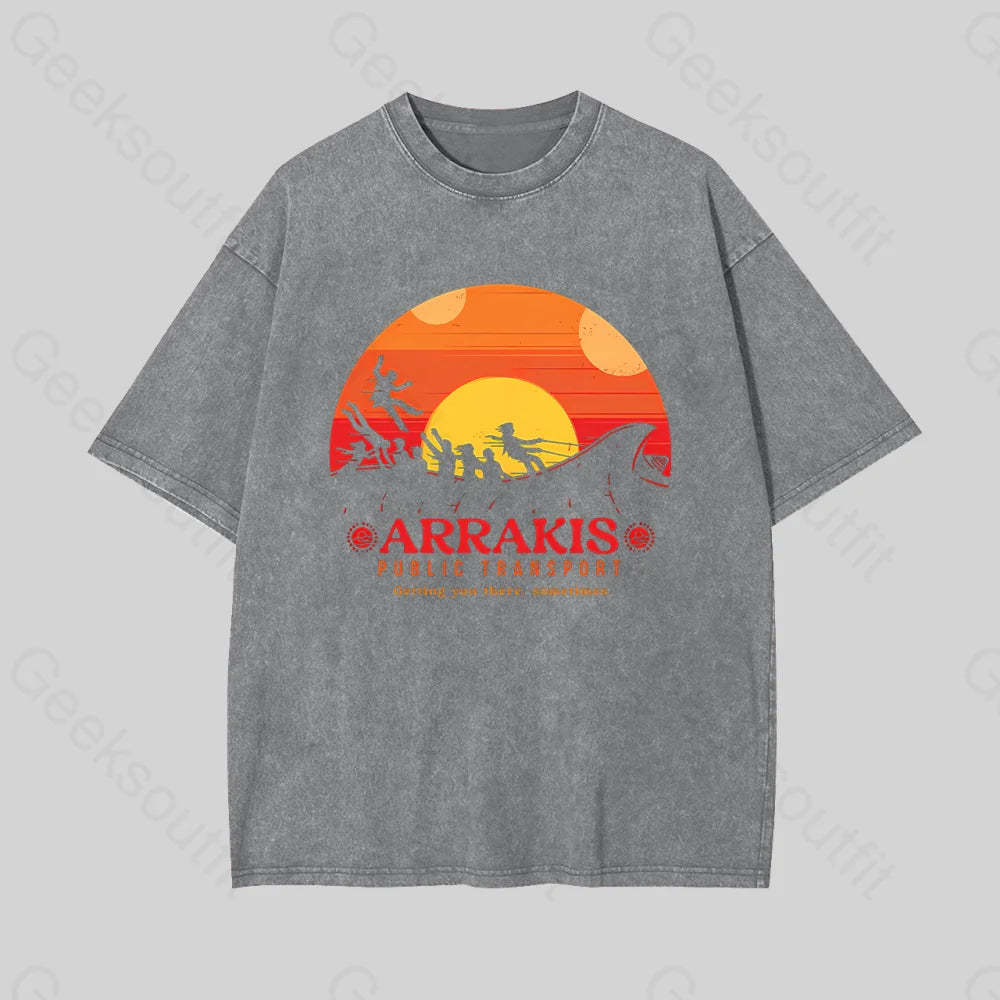 Arrakis Getting You There Sometimes Geek Washed T-Shirt Grey / S