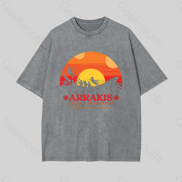 Arrakis Getting You There Sometimes Geek Washed T-Shirt Grey / S