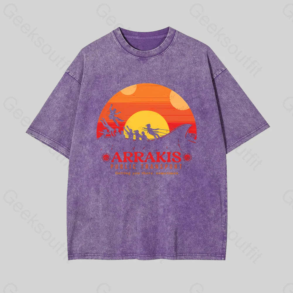 Arrakis Getting You There Sometimes Geek Washed T-Shirt Purple / S