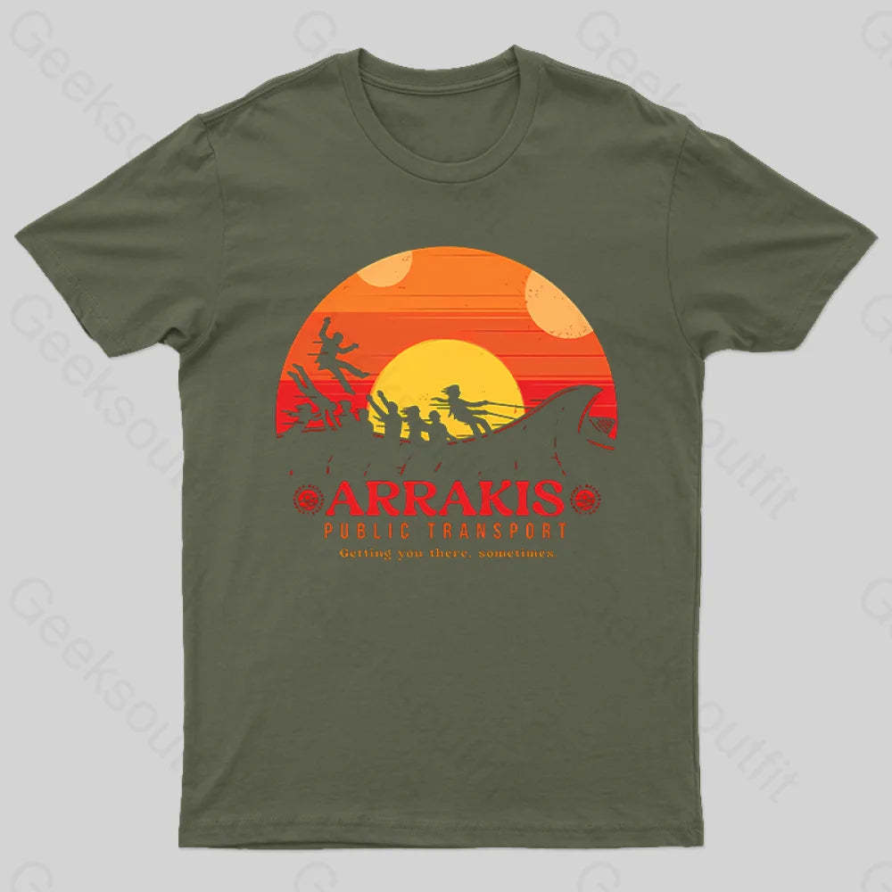 Arrakis Getting You There Sometimes T-Shirt Army Green / S