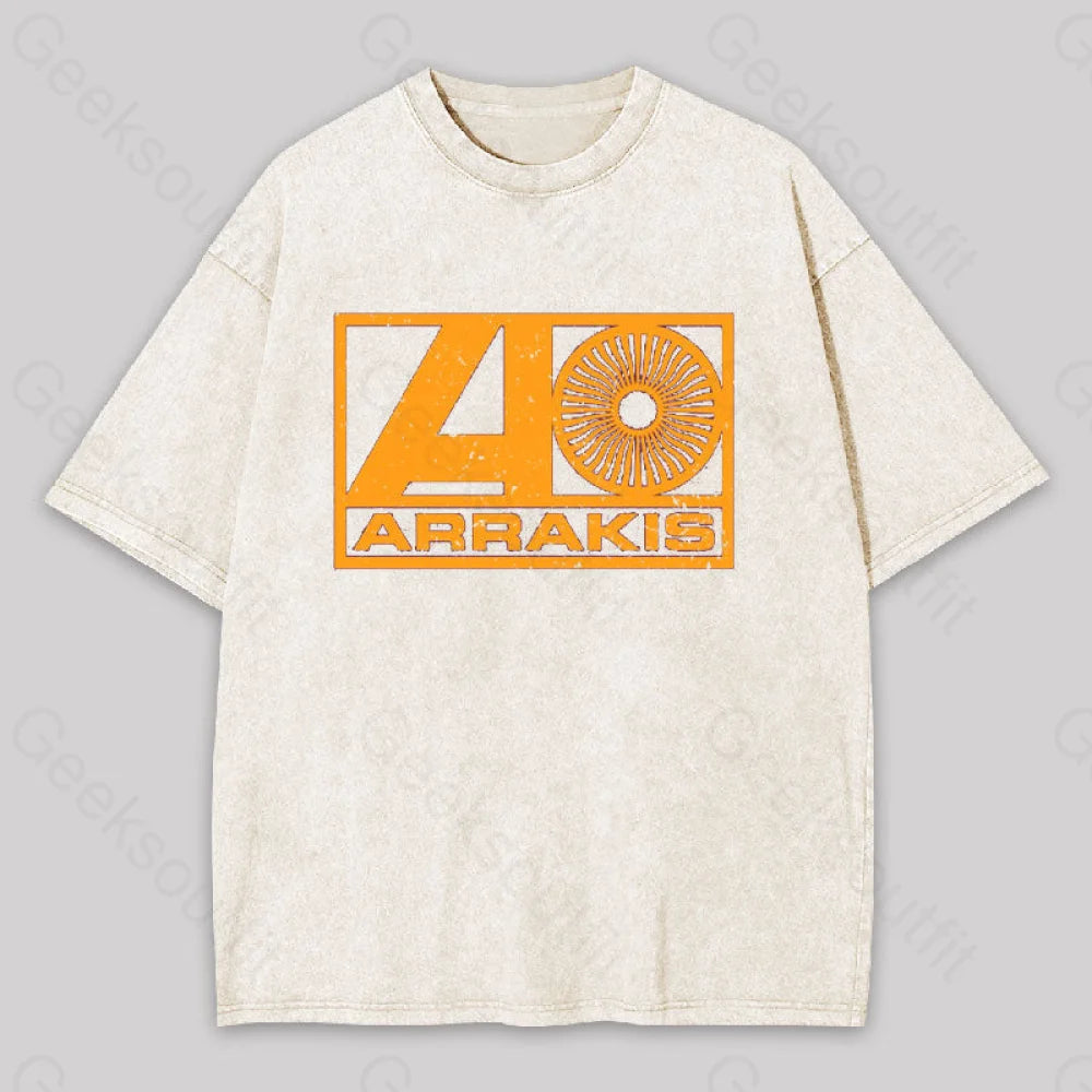 Arrakis Records Geek Washed T-Shirt Apricot / S