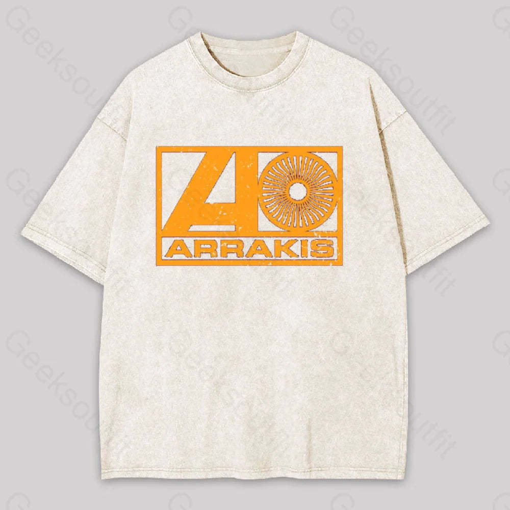 Arrakis Records Geek Washed T-Shirt Apricot / S