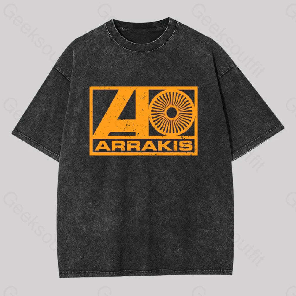 Arrakis Records Geek Washed T-Shirt Black / S