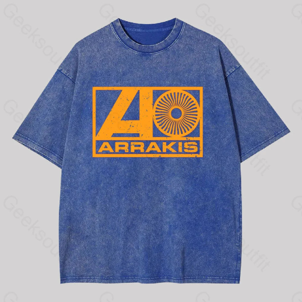 Arrakis Records Geek Washed T-Shirt Blue / S