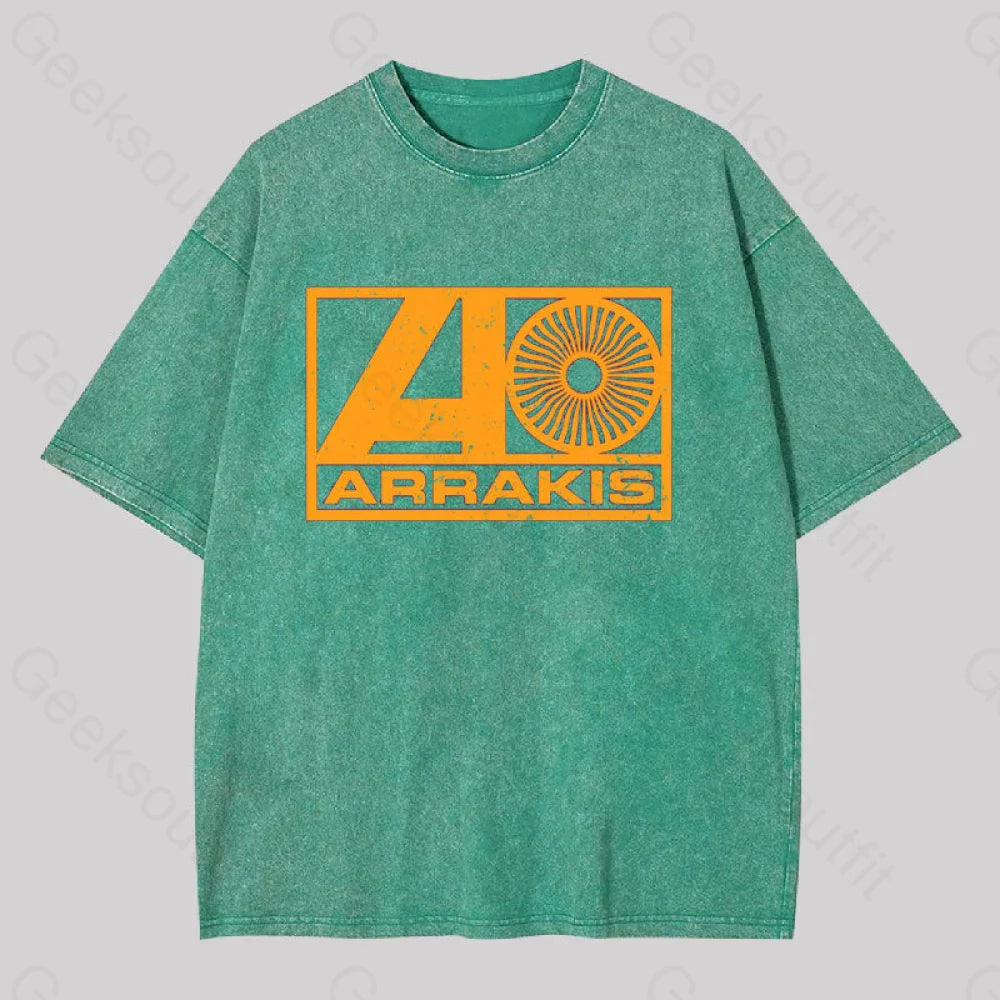 Arrakis Records Geek Washed T-Shirt Grass Green / S