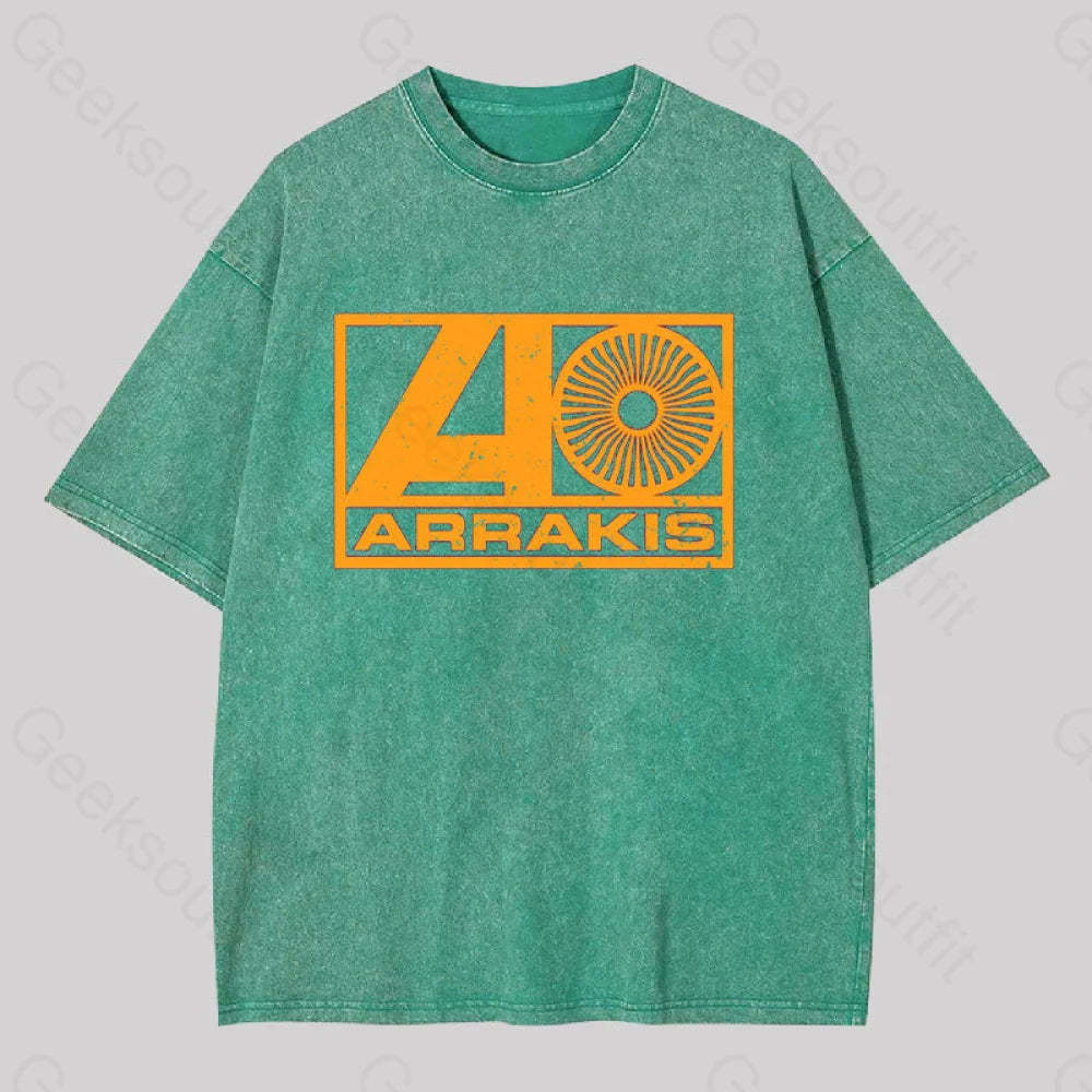 Arrakis Records Geek Washed T-Shirt Grass Green / S