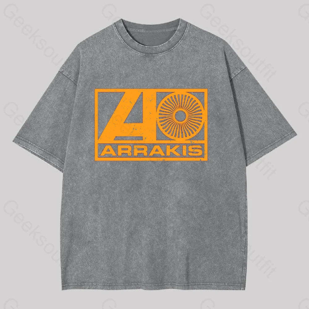Arrakis Records Geek Washed T-Shirt Grey / S