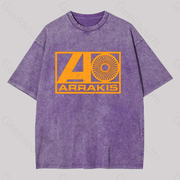 Arrakis Records Geek Washed T-Shirt Purple / S