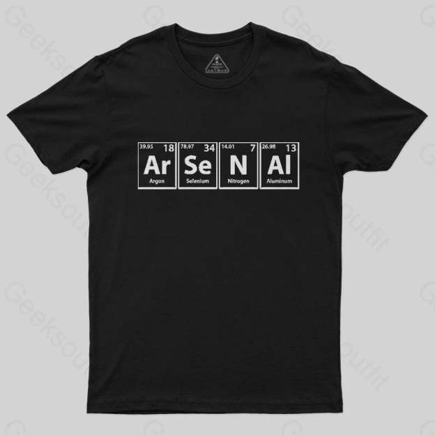 Arsenal (Ar-Se-N-Al) Periodic Elements Spelling T-Shirt - Geeksoutfit