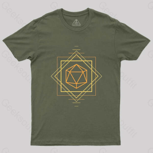 Art Deco D20 T-Shirt Army Green / S