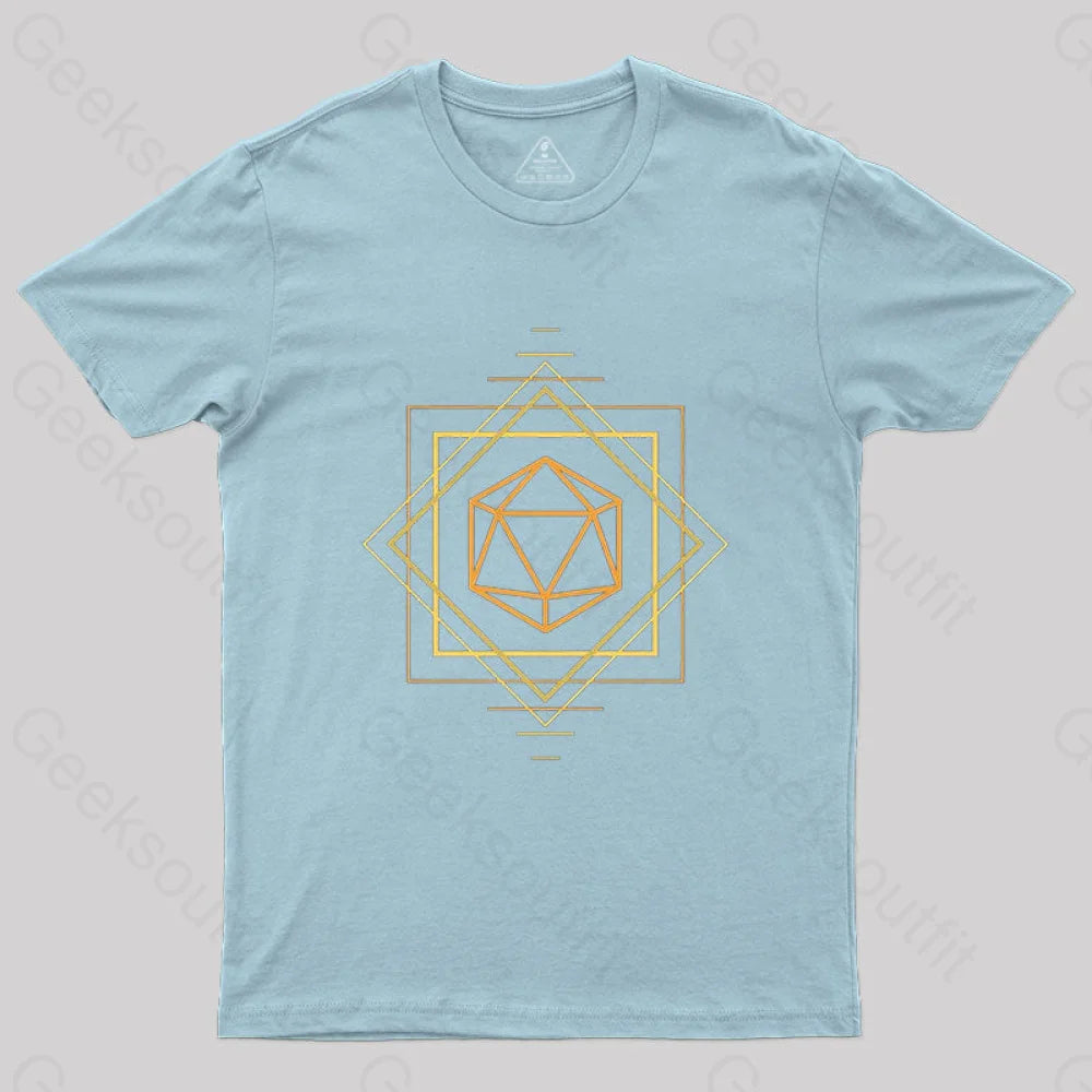 Art Deco D20 T-Shirt Light Blue / S