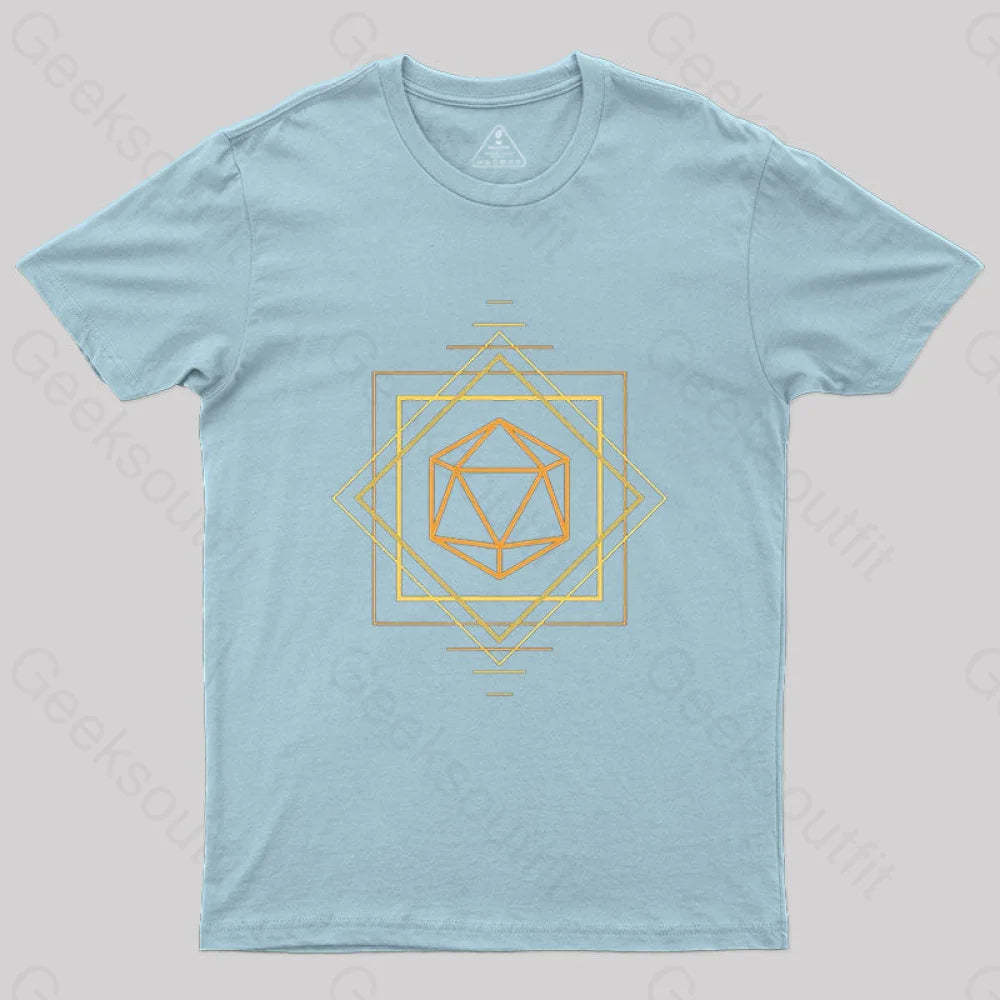 Art Deco D20 T-Shirt Light Blue / S