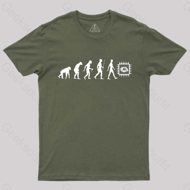 Artificial Intelligence Evolution T-Shirt Army Green / S
