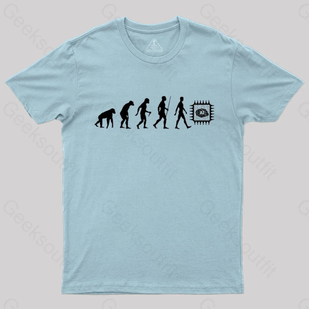 Artificial Intelligence Evolution T-Shirt Light Blue / S