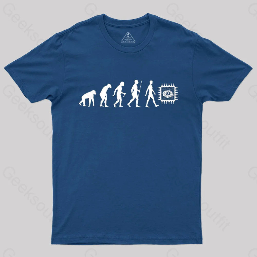 Artificial Intelligence Evolution T-Shirt Navy / S