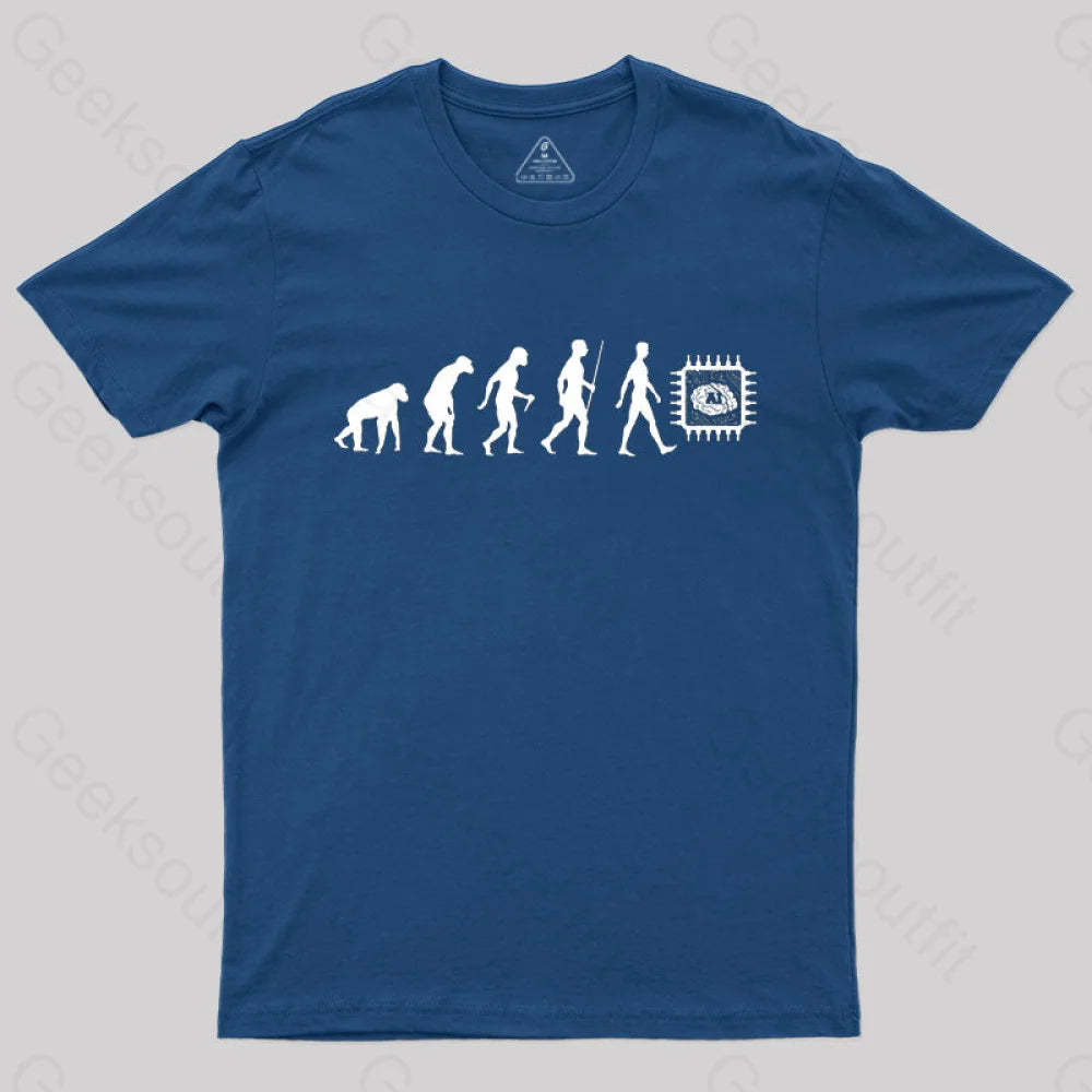 Artificial Intelligence Evolution T-Shirt Navy / S