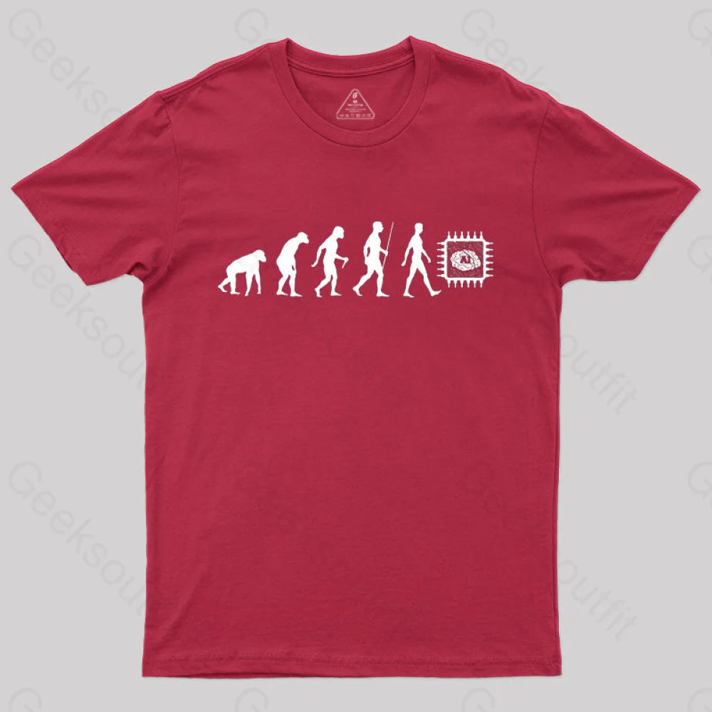 Artificial Intelligence Evolution T-Shirt Red / S