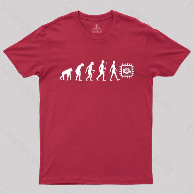 Artificial Intelligence Evolution T-Shirt Red / S