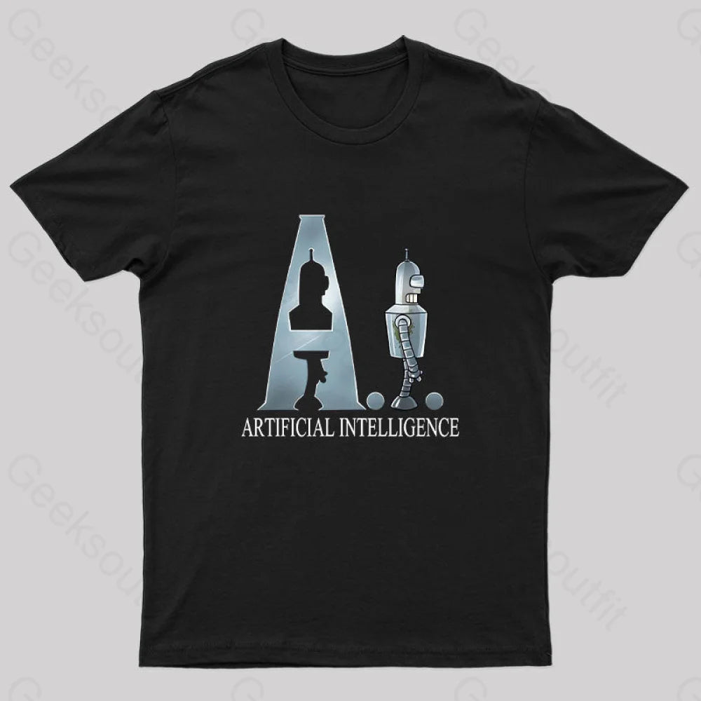 Artificial Intelligence Nerd T-Shirt Black / S