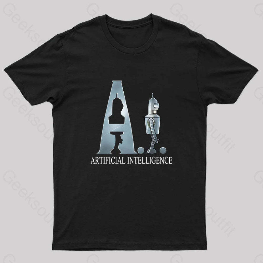 Artificial Intelligence Nerd T-Shirt Black / S