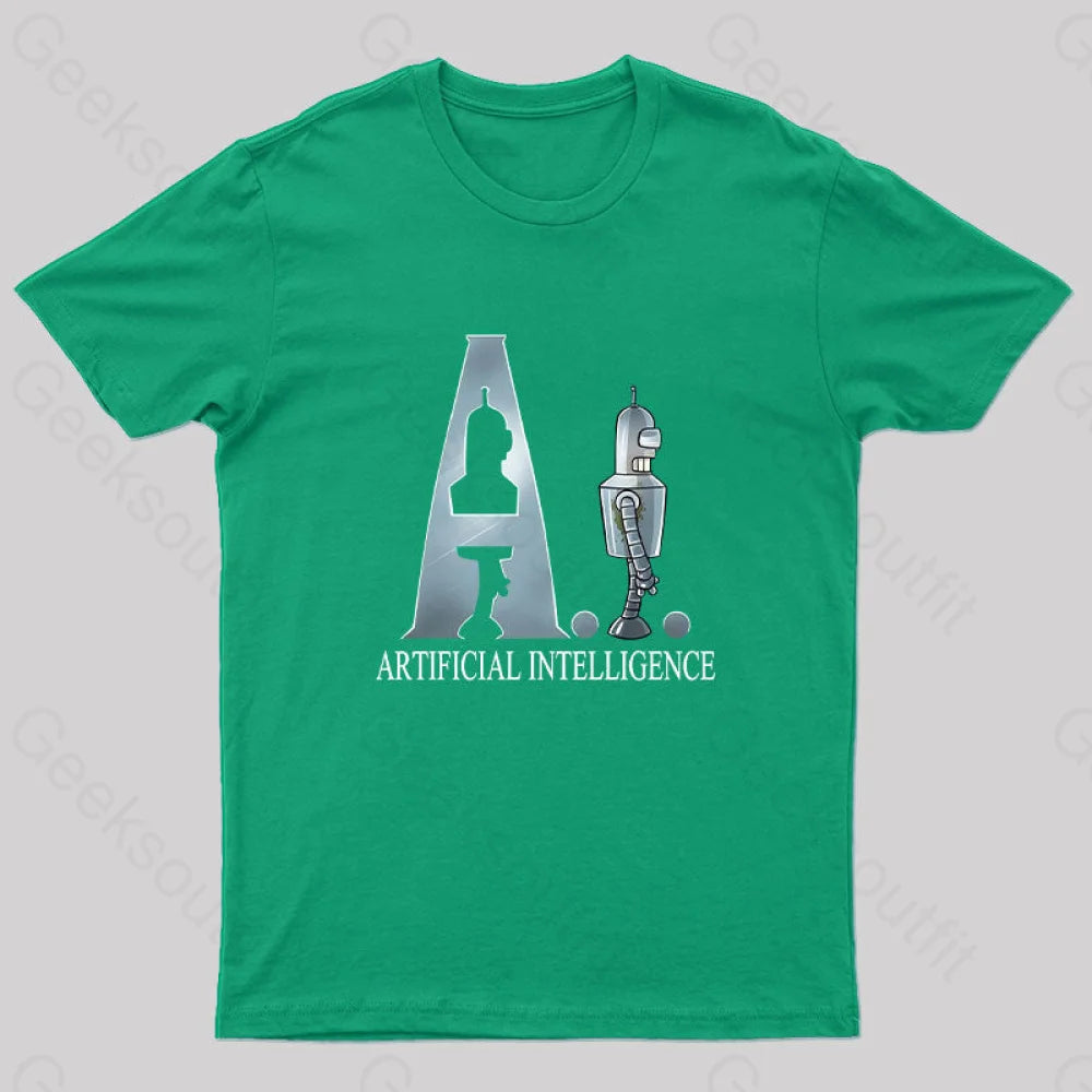 Artificial Intelligence Nerd T-Shirt Green / S