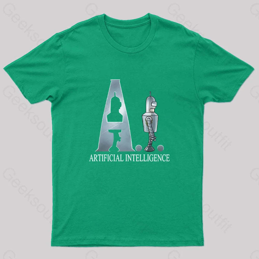 Artificial Intelligence Nerd T-Shirt Green / S