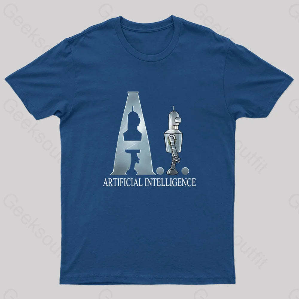 Artificial Intelligence Nerd T-Shirt Navy / S