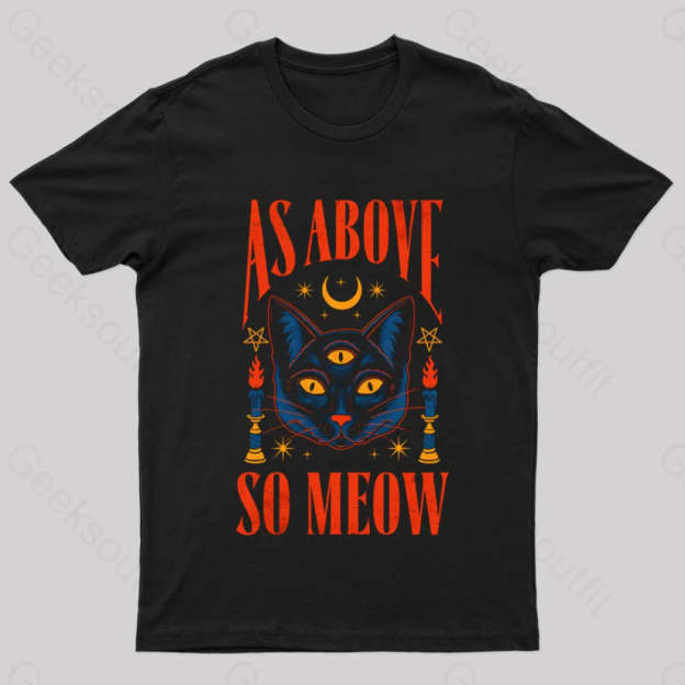 As Above So Meow T-Shirt Black / S