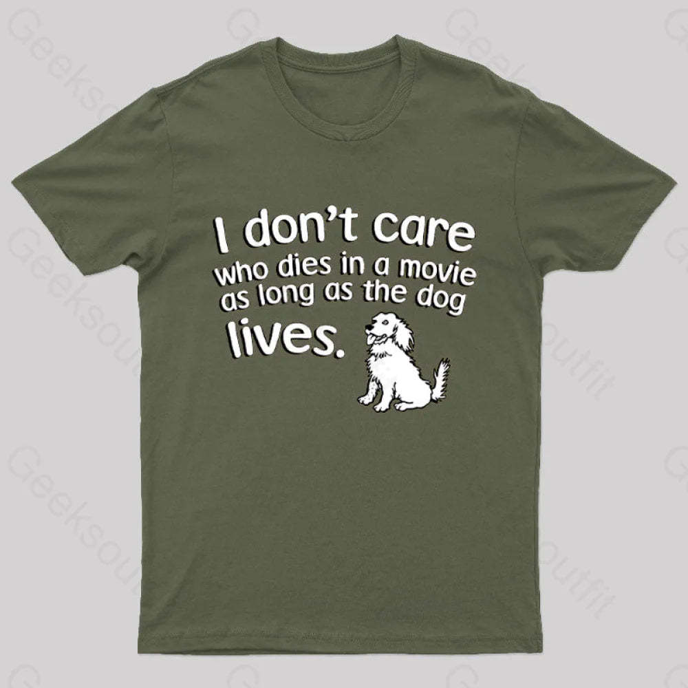 As Long The Dog Lives Nerd T-Shirt Army Green / S