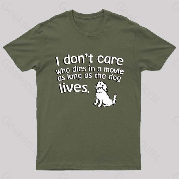As Long The Dog Lives Nerd T-Shirt Army Green / S