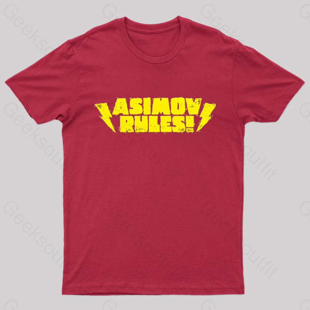 Asimov Rules! Nerd T-Shirt Red / S