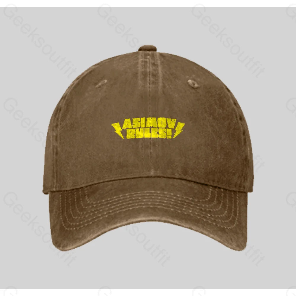 Asimov Rules! Washed Vintage Baseball Cap Natural