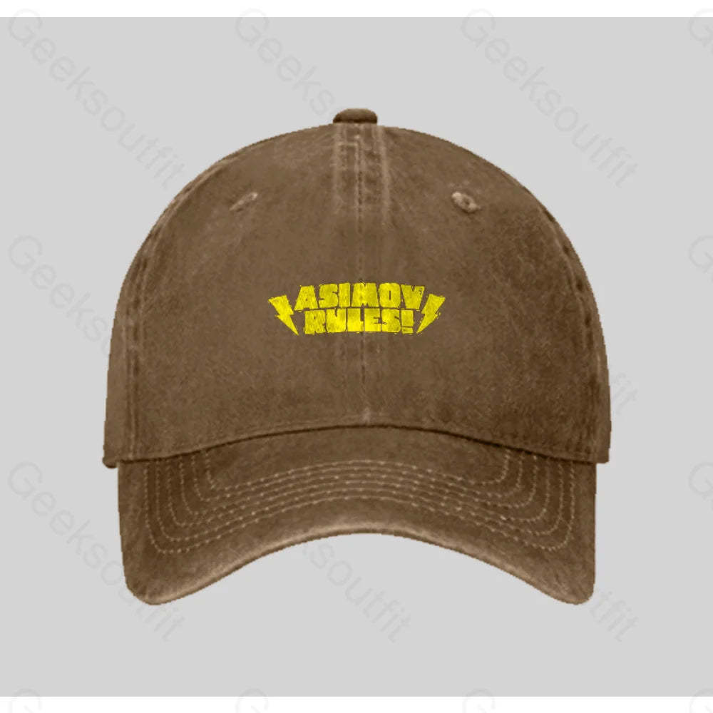 Asimov Rules! Washed Vintage Baseball Cap Natural
