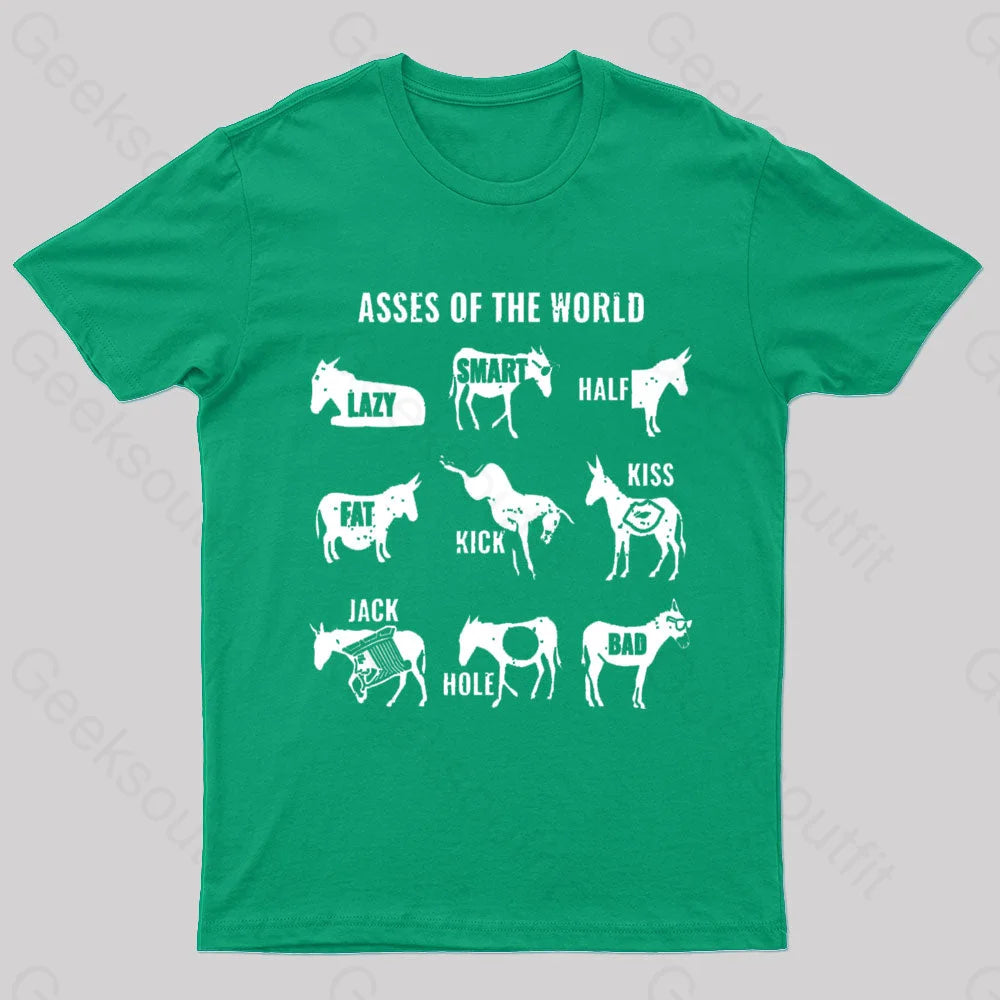 Asses The World Geek T-Shirt Green / S