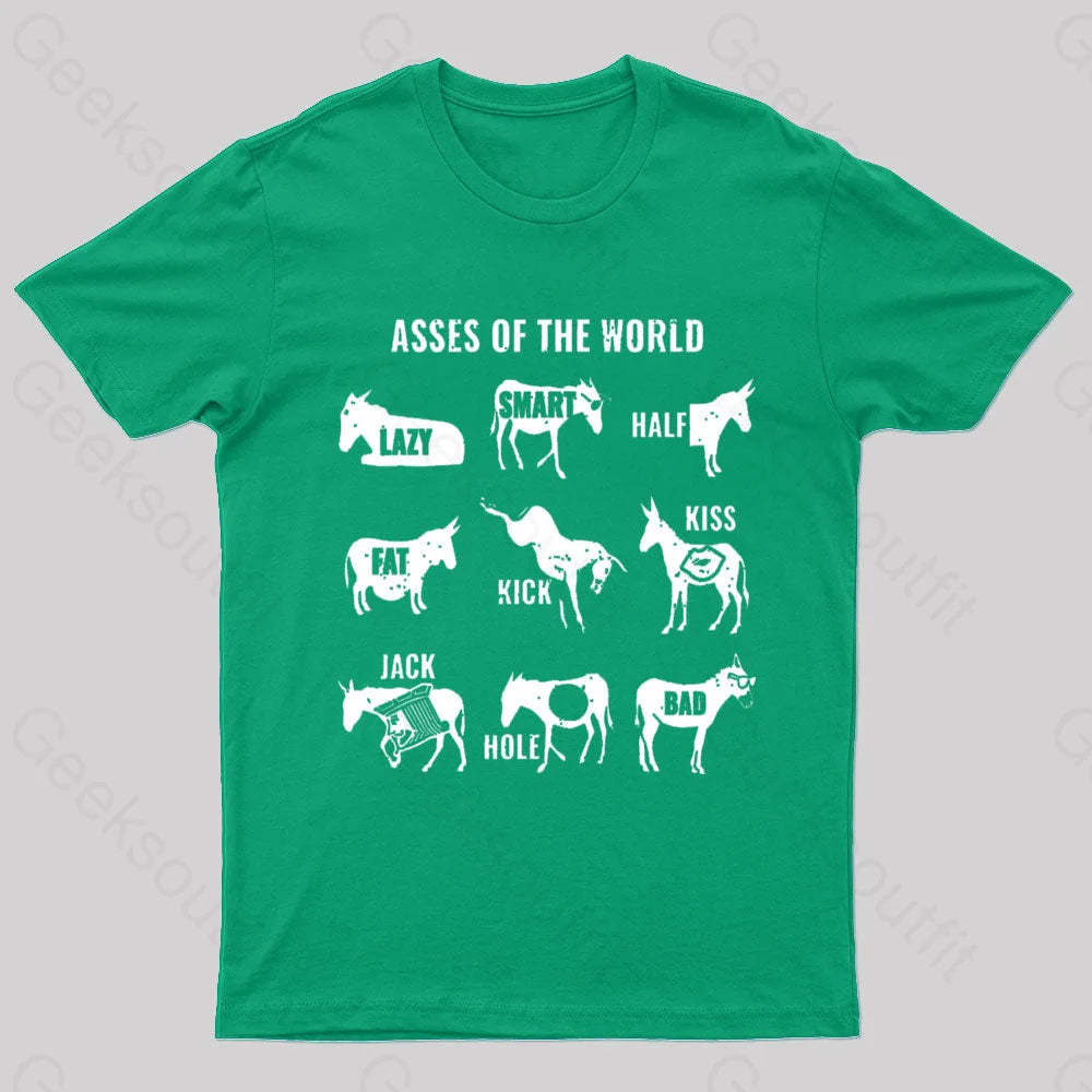 Asses The World Geek T-Shirt Green / S