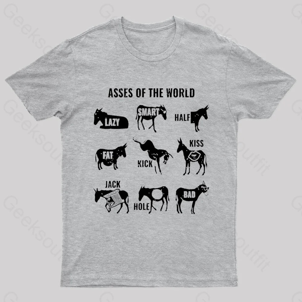 Asses The World Geek T-Shirt Grey / S