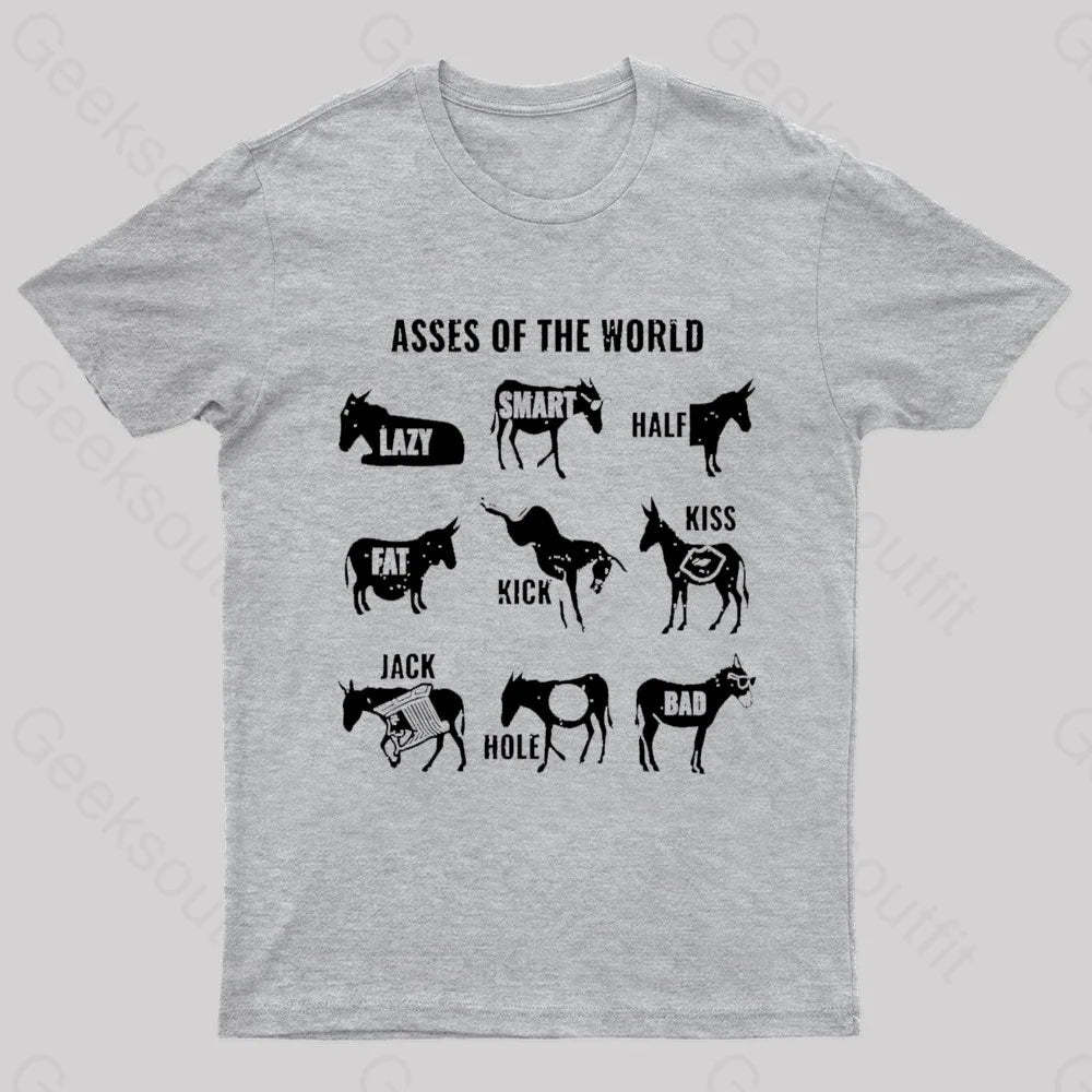 Asses The World Geek T-Shirt Grey / S