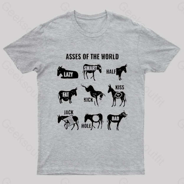 Asses The World Geek T-Shirt Grey / S