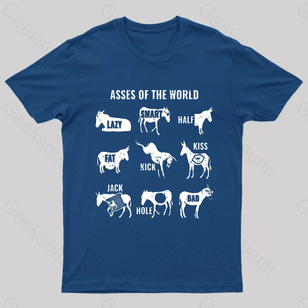 Asses The World Geek T-Shirt Navy / S